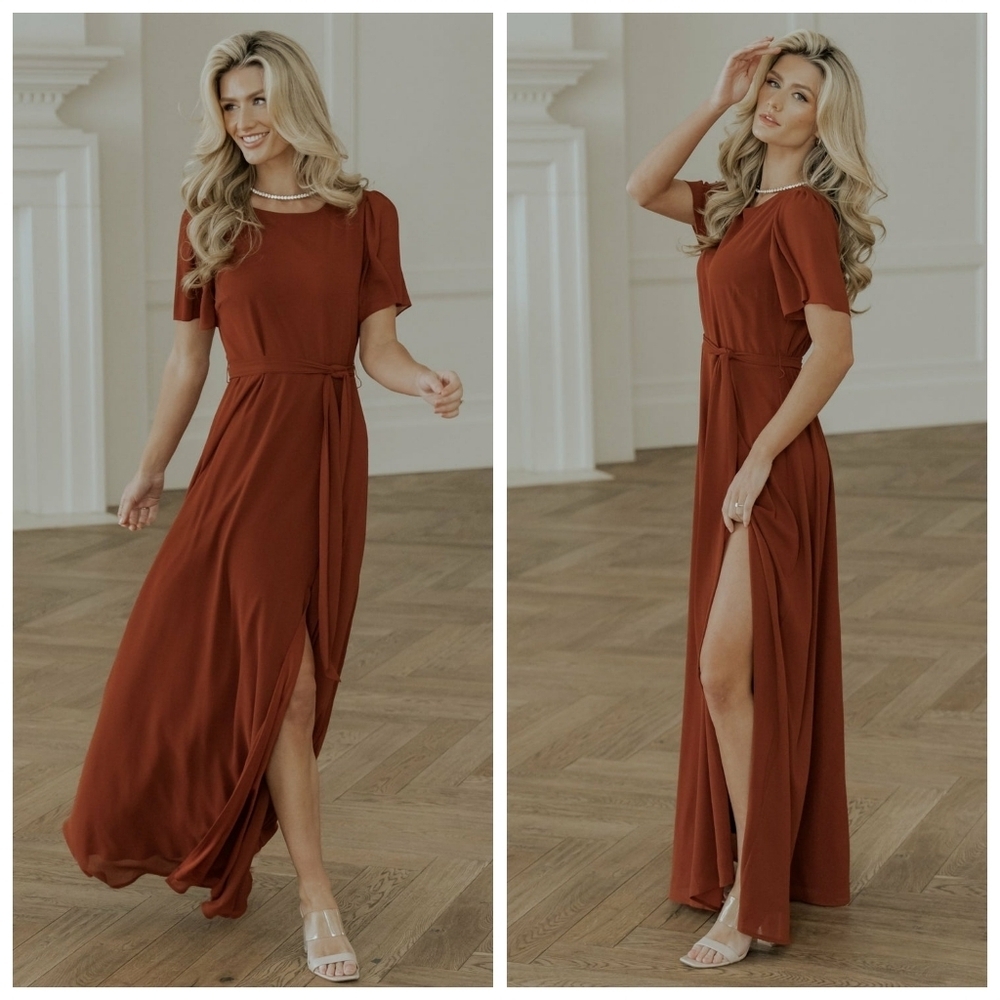 Baltic Born Naomi Cinnamon Short Sleeve‎ Maxi Dress